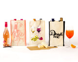 2-BOTTLE CANVAS WINE BAGS | SET OF 3 | Planet E .