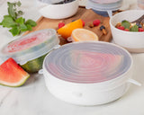 SILICONE LIDS | SET OF 6 | CLEAR | Planet E .