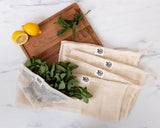 REUSABLE COTTON PRODUCE BAGS | SET OF 5 | Planet E .